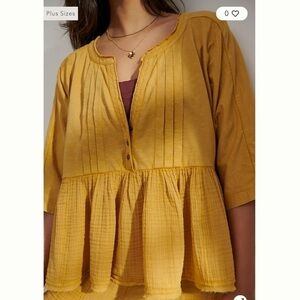 Anthropologie Beverly Gauzy Cotton Blouse Large